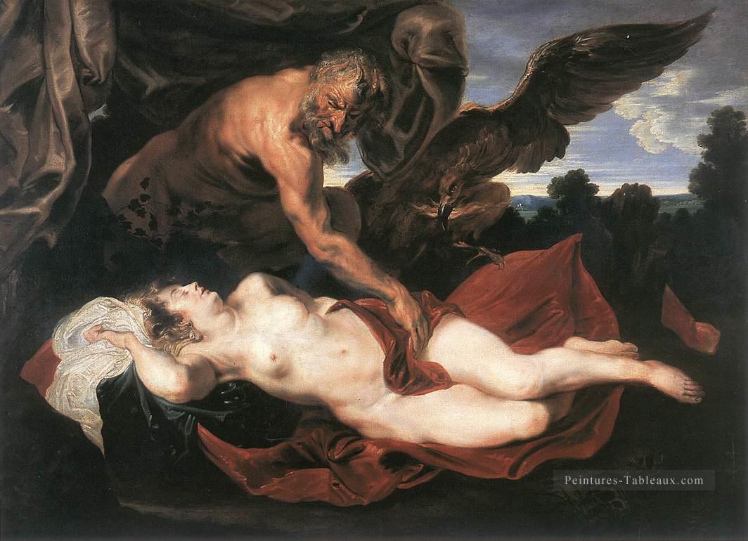 Jupiter et Antiope Baroque mythologique Anthony van Dyck Peintures à l'huile